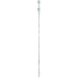 14K White Gold Lab-Grown Emerald Bezel-Set 3-Stone 6 1/2-7 1/2" Bracelet