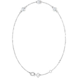 14K White Gold 1/4 CTW Natural Diamond Bezel-Set 3-Stone 6 1/2-7 1/2" Bracelet