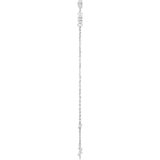 14K White Gold 1/4 CTW Natural Diamond Bezel-Set 3-Stone 6 1/2-7 1/2" Bracelet