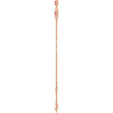 14K Rose Gold Natural Ruby Bezel-Set 3-Stone 6 1/2-7 1/2" Bracelet