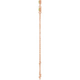 14K Rose Gold Natural Peridot Bezel-Set 3-Stone 6 1/2-7 1/2" Bracelet