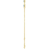 14K Yellow Gold Lab-Grown Blue Sapphire Bezel-Set 3-Stone 6 1/2-7 1/2" Bracelet