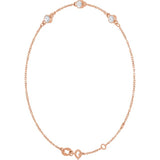 14K Rose Gold 1/3 CTW Lab-Grown Diamond Bezel-Set 3-Stone 6 1/2-7 1/2" Bracelet