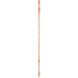 14K Rose Gold 1/3 CTW Lab-Grown Diamond Bezel-Set 3-Stone 6 1/2-7 1/2" Bracelet