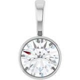 Platinum 1/2 CT Natural Diamond Bezel-Set Solitaire Pendant