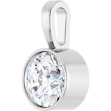 Sterling Silver 5/8 CT Natural Diamond Bezel-Set Solitaire Pendant