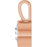 14K Rose Gold 5/8 CT Natural Diamond Bezel-Set Solitaire Pendant