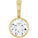 14K Yellow Gold 1/3 CT Lab-Grown Diamond Bezel-Set Solitaire Pendant
