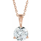 14K Rose Gold 1 CTW Lab-Grown Diamond 18" Necklace