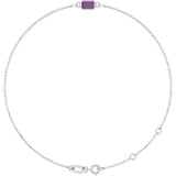 14K White Gold Lab-Grown Alexandrite 6 1/2-7 1/2" Bracelet