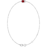 14K White Gold Natural Ruby 6 1/2-7 1/2" Bracelet