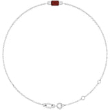 14K White Gold Natural Mozambique Garnet 6 1/2-7 1/2" Bracelet