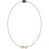14K Rose Gold Natural Blue Sapphire 6 1/2-7 1/2" Bracelet