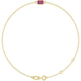 14K Yellow Gold Natural Pink Tourmaline 6 1/2-7 1/2" Bracelet