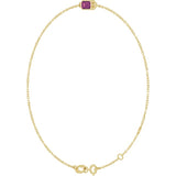 14K Yellow Gold Natural Pink Tourmaline 6 1/2-7 1/2" Bracelet