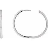 14K White Gold Hinged 25 mm Hoop Earrings