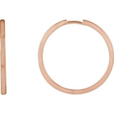 14K Rose Gold Hinged 25 mm Hoop Earrings