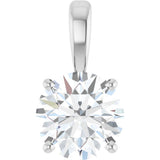 14K White Gold 1 1/2 CT Lab-Grown Diamond Pendant