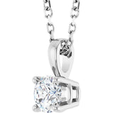14K White Gold 1/4 CT Natural Diamond 18" Necklace