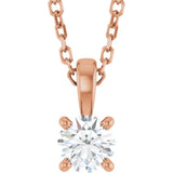 14K Rose Gold 1/4 CT Natural Diamond 18" Necklace