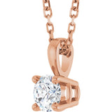 14K Rose Gold 1/4 CT Natural Diamond 18" Necklace