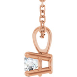14K Rose Gold 1/4 CT Natural Diamond 18" Necklace