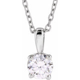 14K White Gold 3/4 CT Natural Diamond 18" Necklace