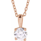 14K Rose Gold 3/4 CT Natural Diamond 18" Necklace