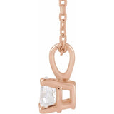 14K Rose Gold 1/2 CT Lab-Grown Diamond 18" Necklace