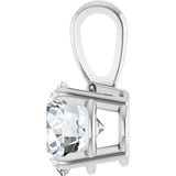 14K White Gold 1 CT Lab-Grown Diamond Pendant