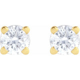 14K Yellow Gold 1/10 CT Natural Diamond  Earring
