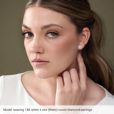 14K Rose Gold Natural Blue Zircon Earring