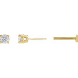 14K Yellow Gold 1/10 CT Lab-Grown Diamond  Earring
