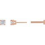 14K Rose Gold 1/10 CT Lab-Grown Diamond  Earring
