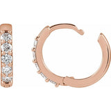 14K Rose Gold 1/4 CTW Lab-Grown Diamond Hinged 12.5 mm Hoop Earrings