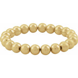 14K Yellow Gold-Filled 8 mm Elastic Bead 6 1/2" Bracelet