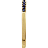 10K Yellow Gold Lab-Grown Blue Sapphire Stackable Ring