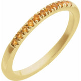 10K Yellow Gold Natural Citrine Stackable Ring