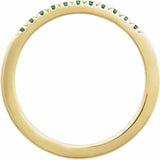 10K Yellow Gold Natural Emerald Stackable Ring