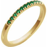 10K Yellow Gold Lab-Grown Emerald Stackable Ring