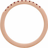 10K Rose Gold Natural Mozambique Garnet Stackable Ring