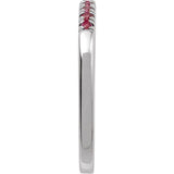 10K White Gold Lab-Grown Ruby Stackable Ring
