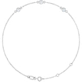Sterling Silver 1/4 CTW Lab-Grown Diamond Bezel-Set 3-Stone 6 1/2-7 1/2