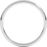 14K White Gold 2 mm Lightweight Comfort-Fit Half Round Band Size 9