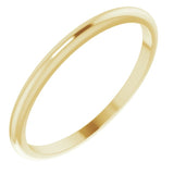14K Yellow Gold 1.5 mm Half Round Band Size 7.5