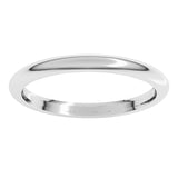 Platinum 2 mm Comfort-Fit Half Round Band Size 4