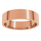 14K Rose Gold 5 mm Flat Band Size 6.5