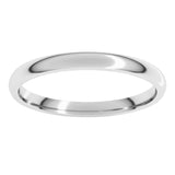 10K White Gold 2 mm Lightweight Comfort-Fit Half Round Band Size 5.5