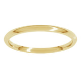 14K Yellow Gold 1.5 mm Lightweight Comfort-Fit Half Round Band Size 9.5