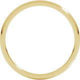 14K Yellow Gold 1.5 mm Lightweight Comfort-Fit Half Round Band Size 10